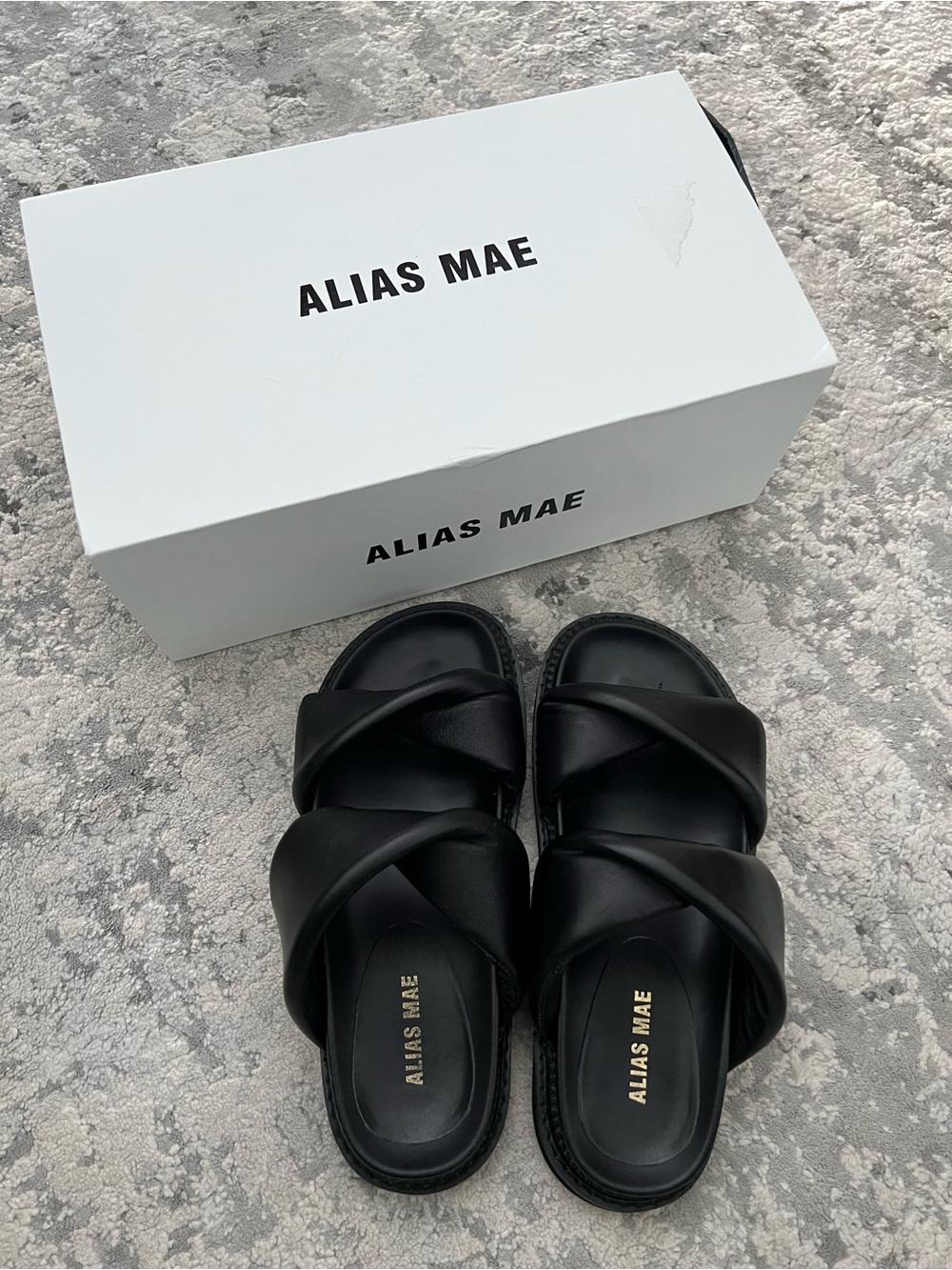 EUC ALIAS MAE Paris slides black size 37